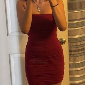 Bodycon Dress in Deep Red